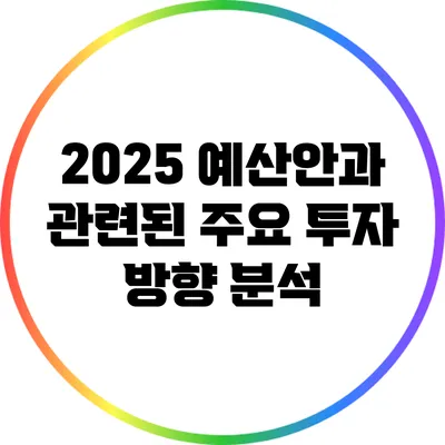 2025 예산안과 관련된 주요 투자 방향 분석