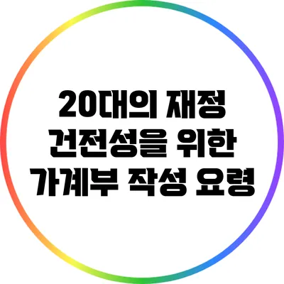 20대의 재정 건전성을 위한 가계부 작성 요령