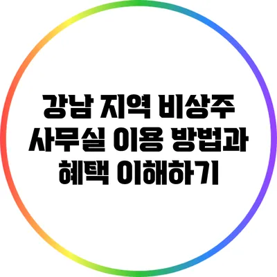 강남 지역 비상주 사무실 이용 방법과 혜택 이해하기