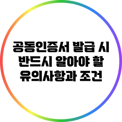 공동인증서 발급 시 반드시 알아야 할 유의사항과 조건
