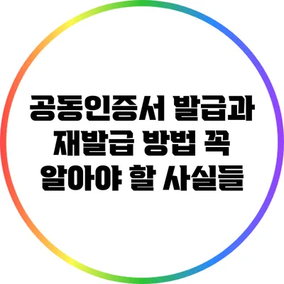 공동인증서 발급과 재발급 방법: 꼭 알아야 할 사실들