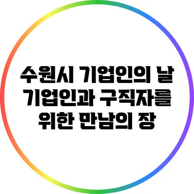 수원시 기업인의 날: 기업인과 구직자를 위한 만남의 장
