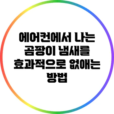 에어컨에서 나는 곰팡이 냄새를 효과적으로 없애는 방법