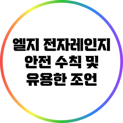 엘지 전자레인지 안전 수칙 및 유용한 조언