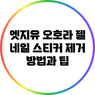 엣지유 오호라 젤 네일 스티커 제거 방법과 팁