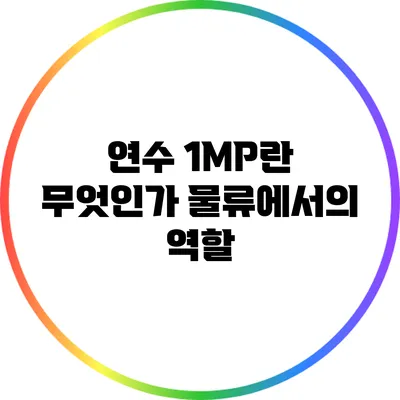연수 1MP란 무엇인가: 물류에서의 역할