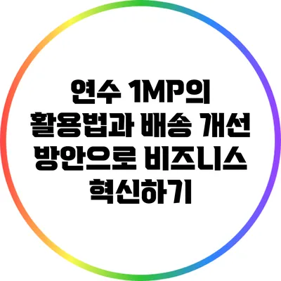 연수 1MP의 활용법과 배송 개선 방안으로 비즈니스 혁신하기