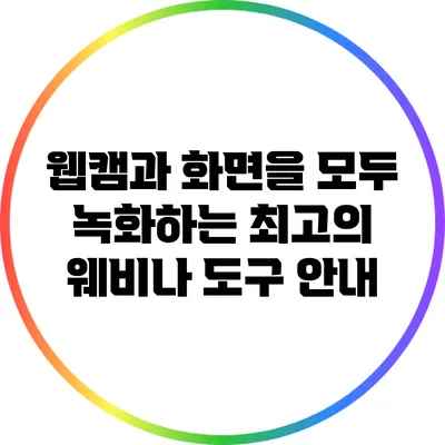 웹캠과 화면을 모두 녹화하는 최고의 웨비나 도구 안내