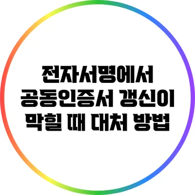전자서명에서 공동인증서 갱신이 막힐 때 대처 방법