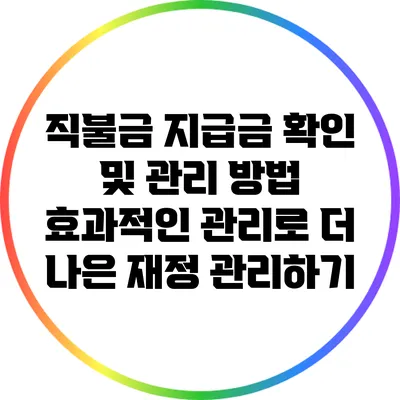 직불금 지급금 확인 및 관리 방법: 효과적인 관리로 더 나은 재정 관리하기