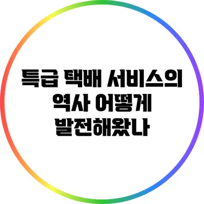 특급 택배 서비스의 역사: 어떻게 발전해왔나