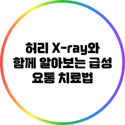 허리 X-ray와 함께 알아보는 급성 요통 치료법