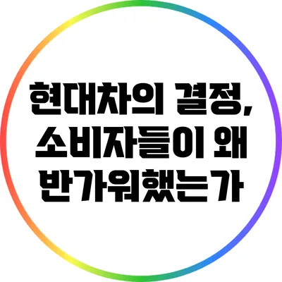 현대차의 결정, 소비자들이 왜 반가워했는가?