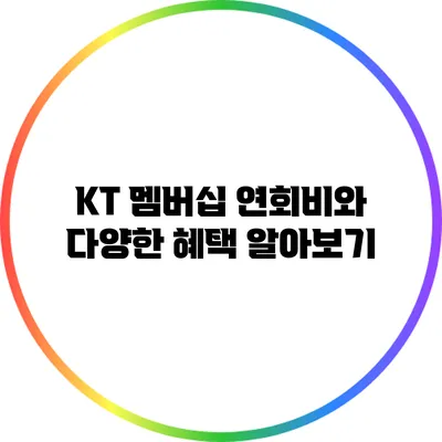 KT 멤버십 연회비와 다양한 혜택 알아보기