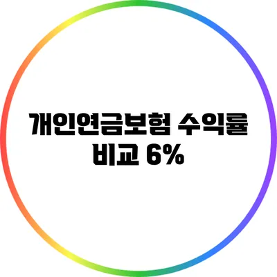 개인연금보험 수익률 비교: 6%