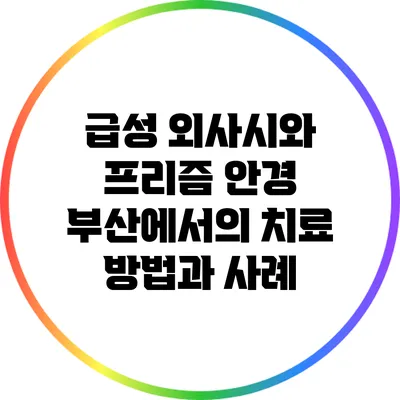급성 외사시와 프리즘 안경: 부산에서의 치료 방법과 사례