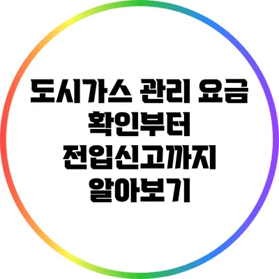 도시가스 관리: 요금 확인부터 전입신고까지 알아보기