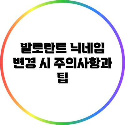 발로란트 닉네임 변경 시 주의사항과 팁
