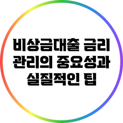 비상금대출 금리 관리의 중요성과 실질적인 팁