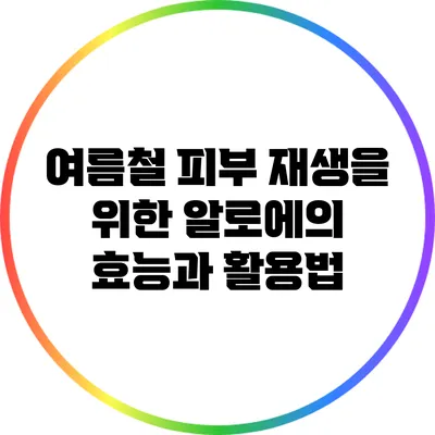 여름철 피부 재생을 위한 알로에의 효능과 활용법