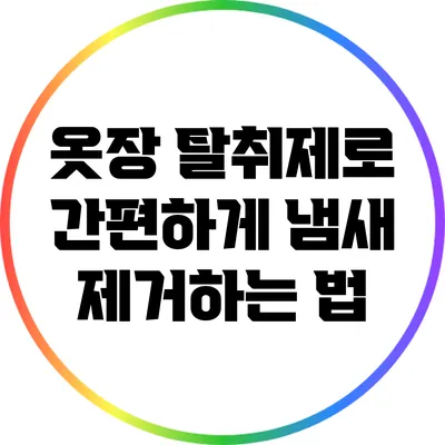 옷장 탈취제로 간편하게 냄새 제거하는 법