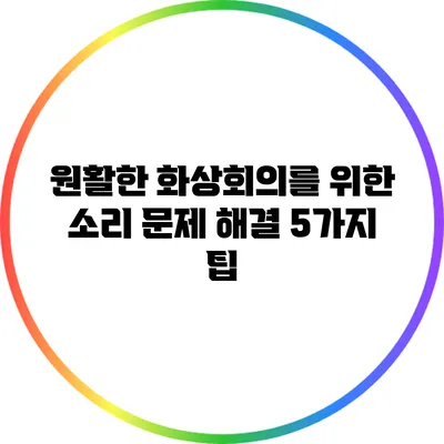 원활한 화상회의를 위한 소리 문제 해결 5가지 팁