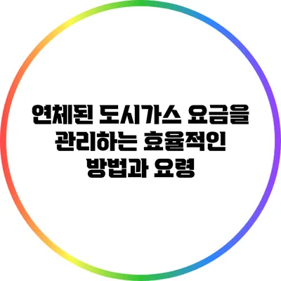 연체된 도시가스 요금을 관리하는 효율적인 방법과 요령