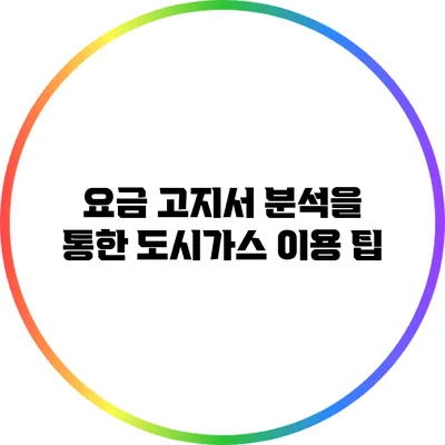 요금 고지서 분석을 통한 도시가스 이용 팁