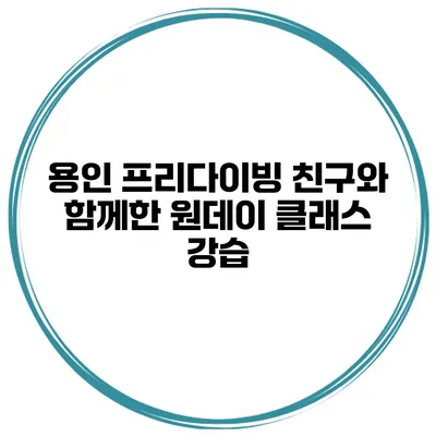용인 프리다이빙 친구와 함께한 원데이 클래스 강습
