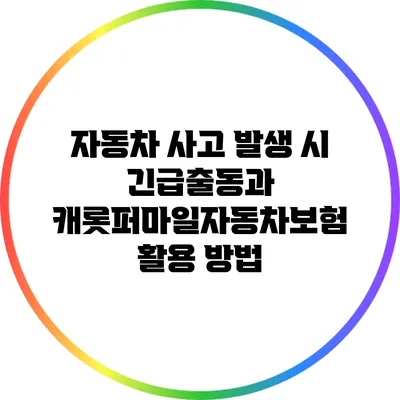 자동차 사고 발생 시 긴급출동과 캐롯퍼마일자동차보험 활용 방법